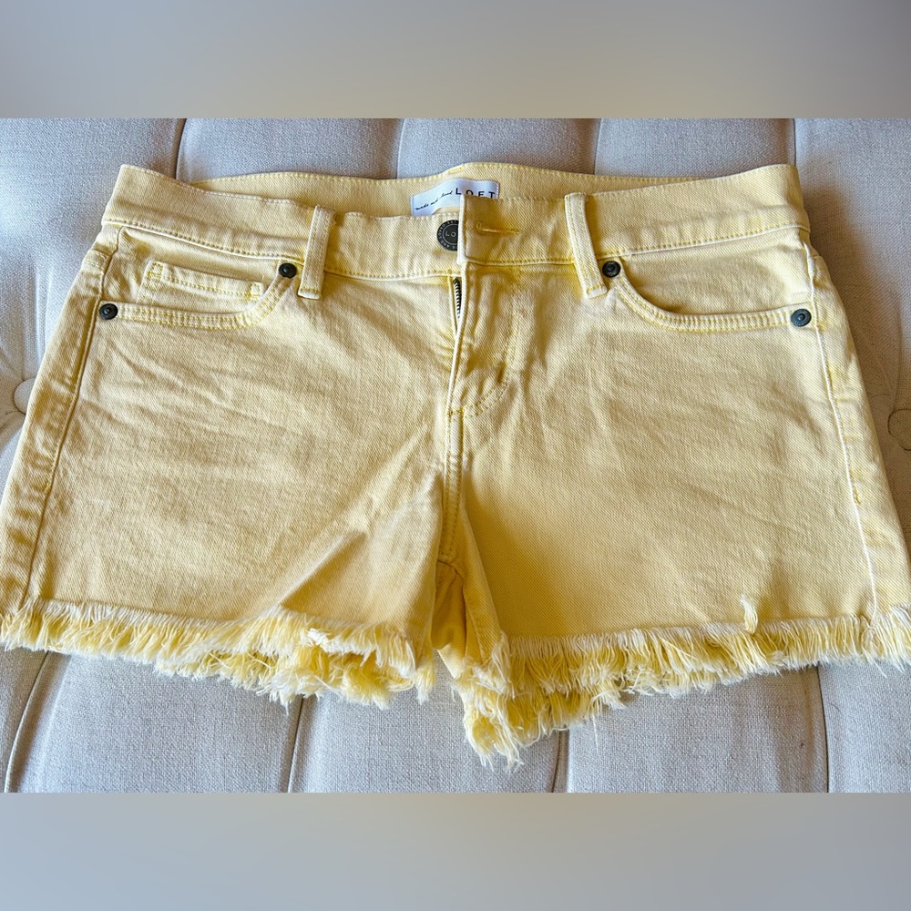 Loft yellow denim shorts